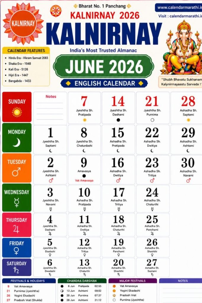 Kalnirnay 2026 June
