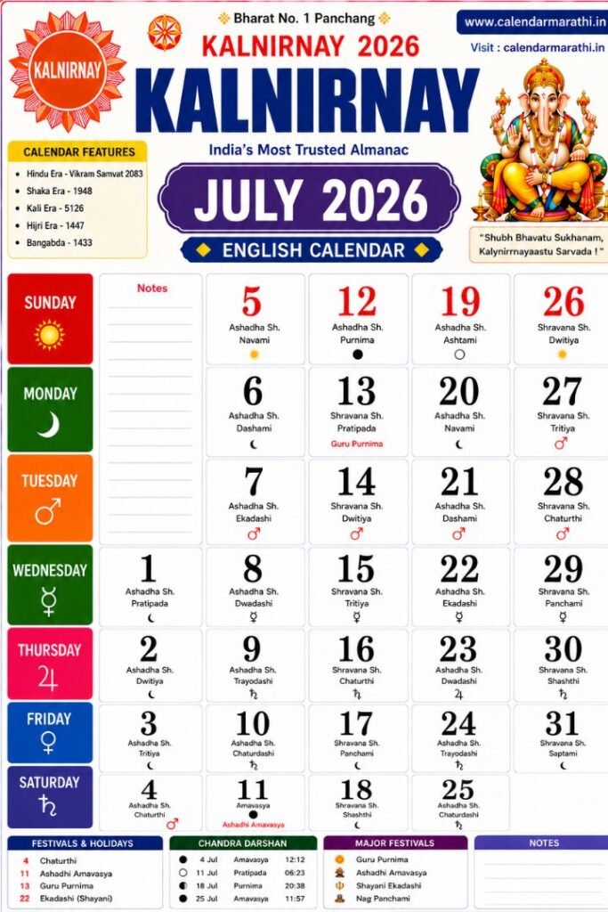 Kalnirnay 2026 July