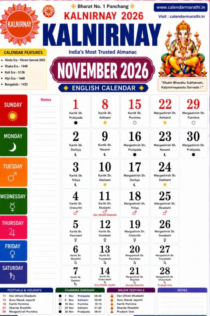 Kalnirnay 2026 November